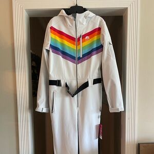 OOSC Rainbow Road Ski Suit with Rainbow Stripes-Size XL-NWT